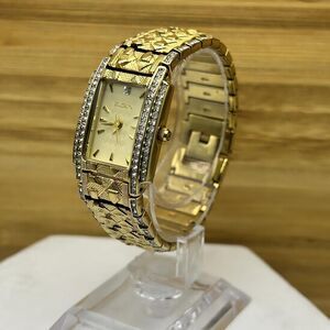 ELGIN FG2002 GOLD NUGGET & AUSTRIAN CRYSTAL GP DRESS MENS WATCH